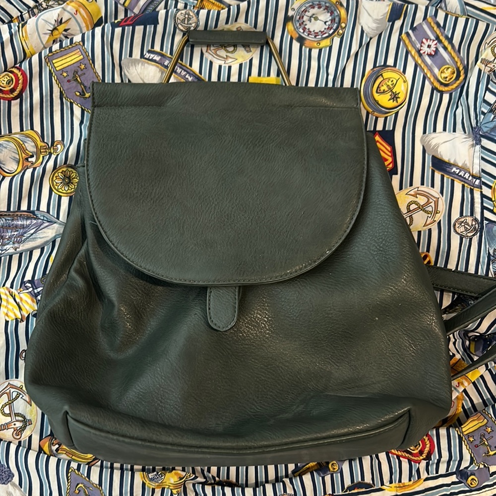 Antik Kraft Leather Backpack Olive/Deep Green
